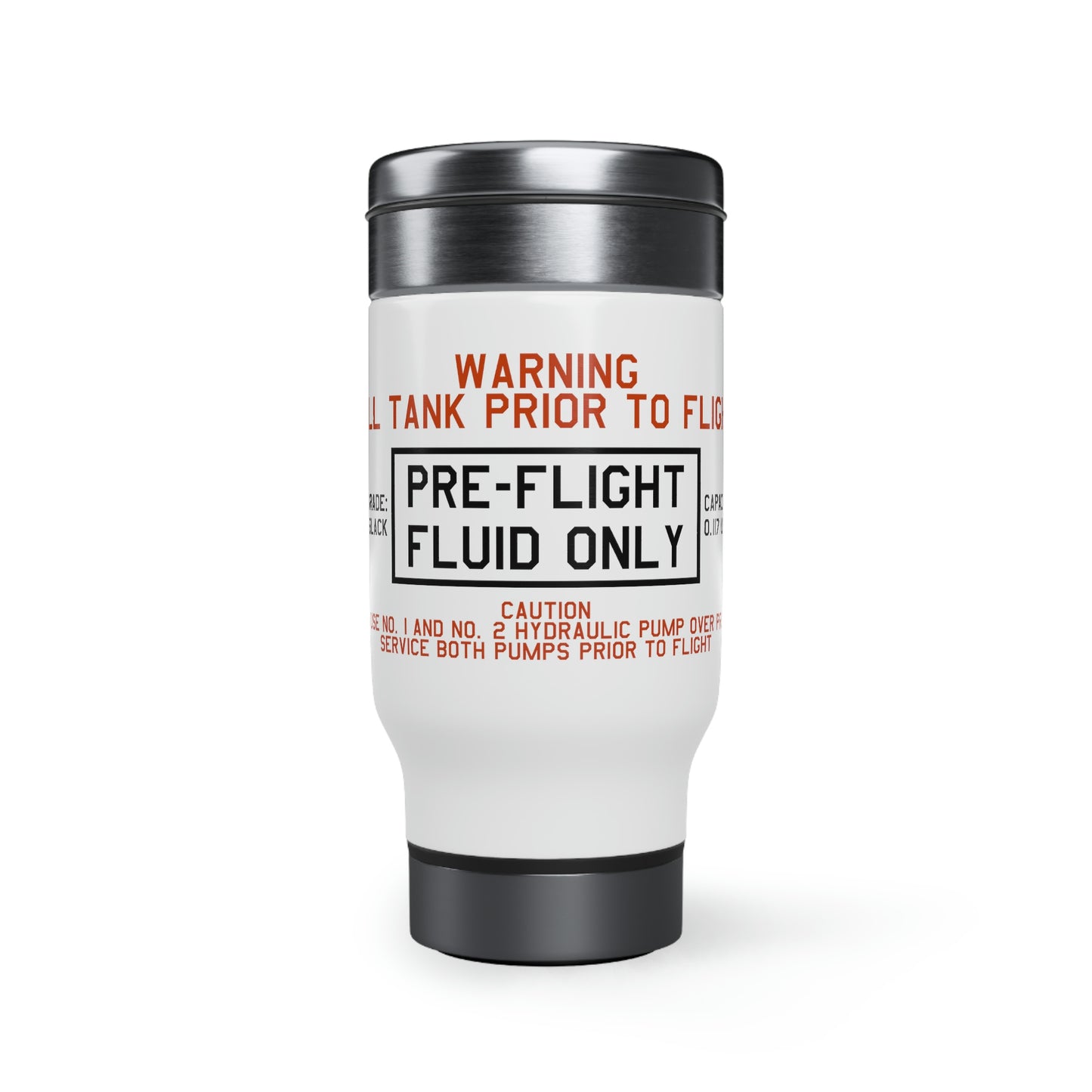 Pilot Pre-flight Fluid Reservoir | Stainless Steel Travel Mug with Handle, 14oz