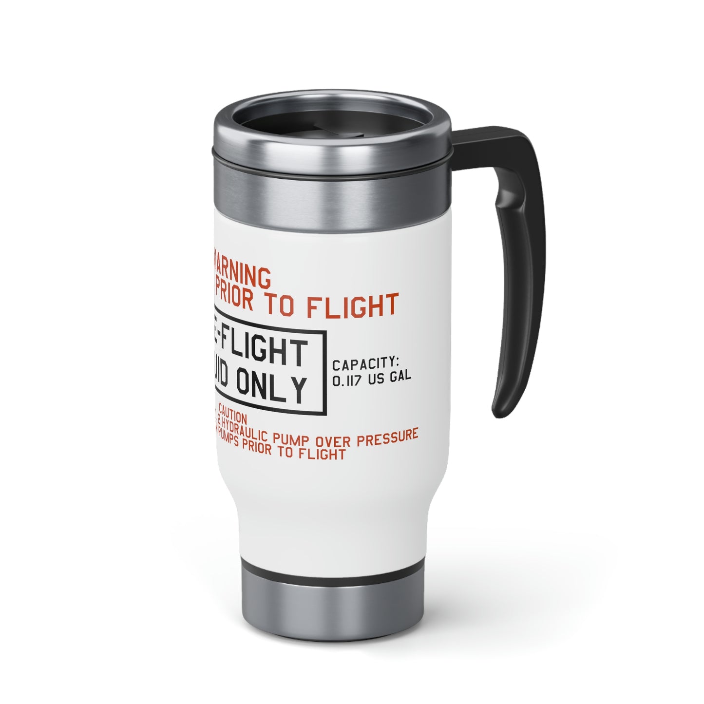 Pilot Pre-flight Fluid Reservoir | Stainless Steel Travel Mug with Handle, 14oz