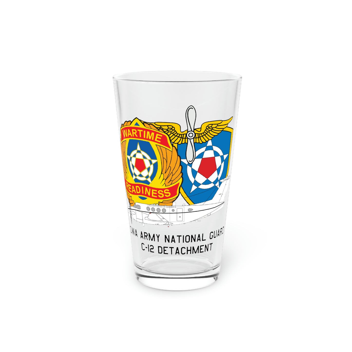 Iowa C-12 Det. Pint Glass, 16oz
