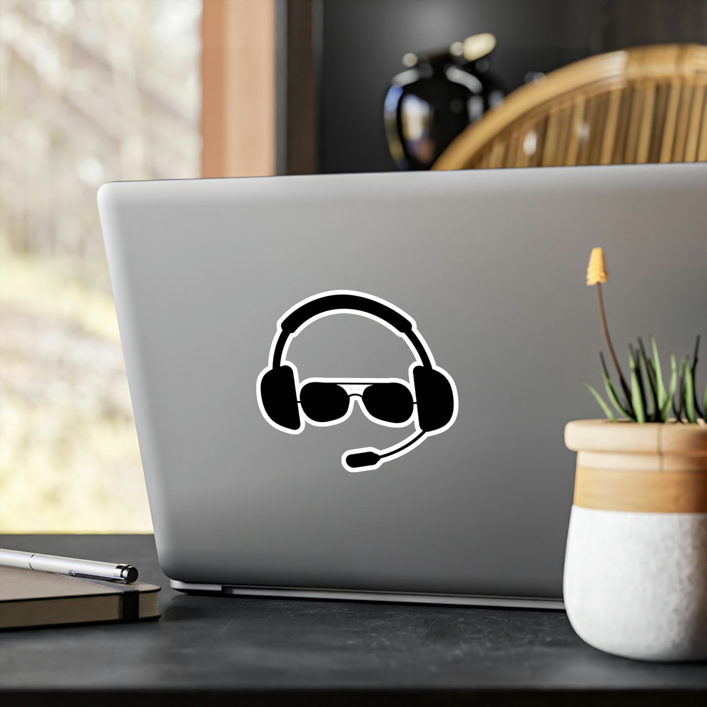 Pilot Headset and Sunglasses Sticker