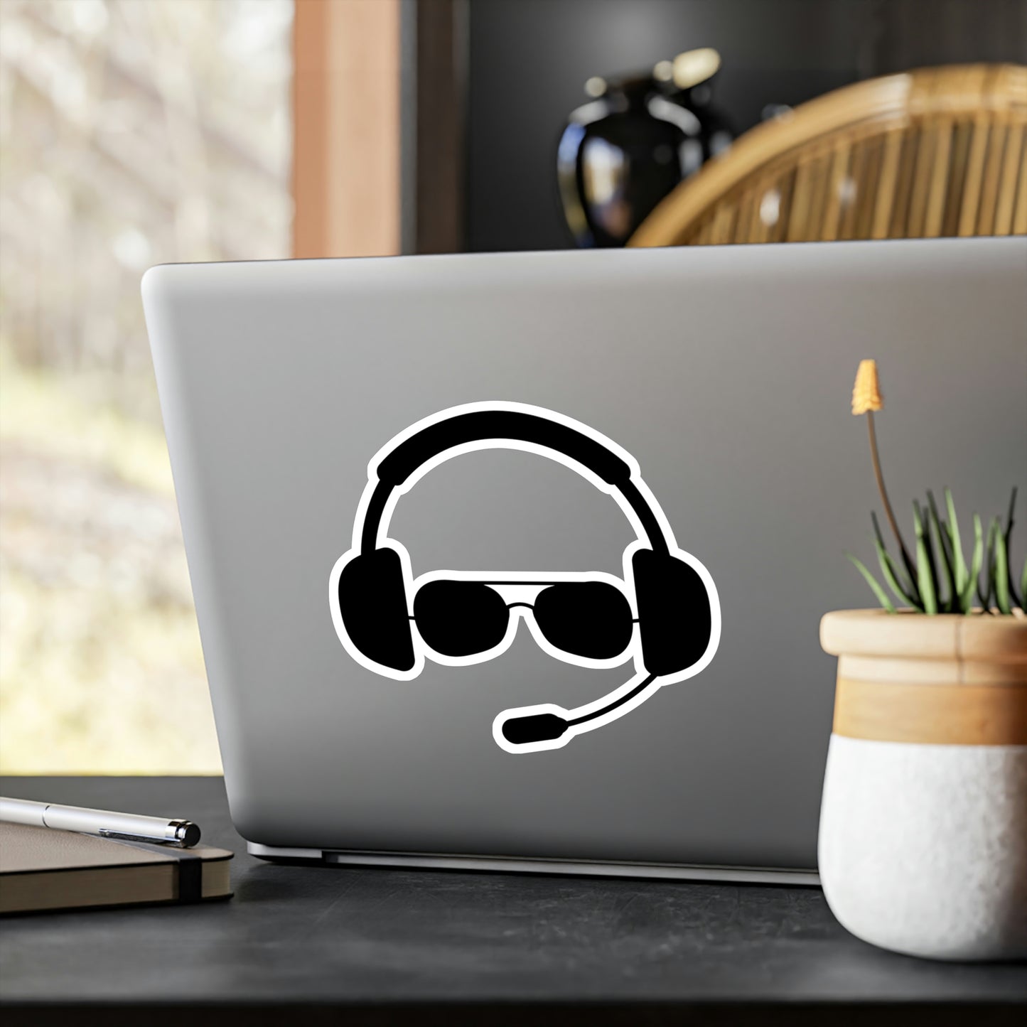 Pilot Headset and Sunglasses Sticker