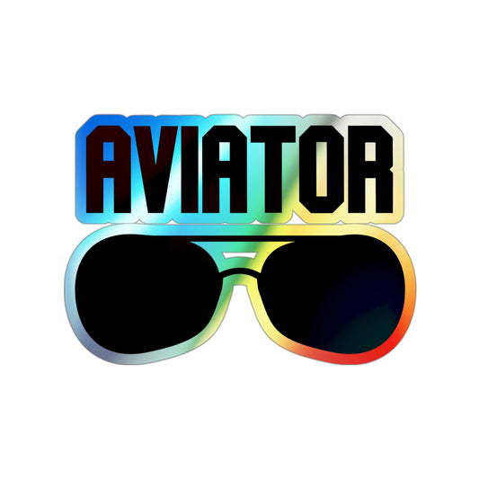 Aviator Sunglasses Holographic Die-cut Stickers