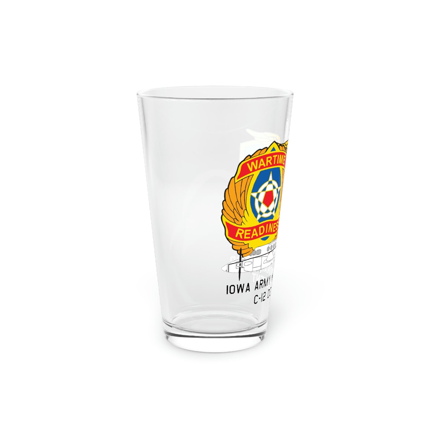 Iowa C-12 Det. Pint Glass, 16oz