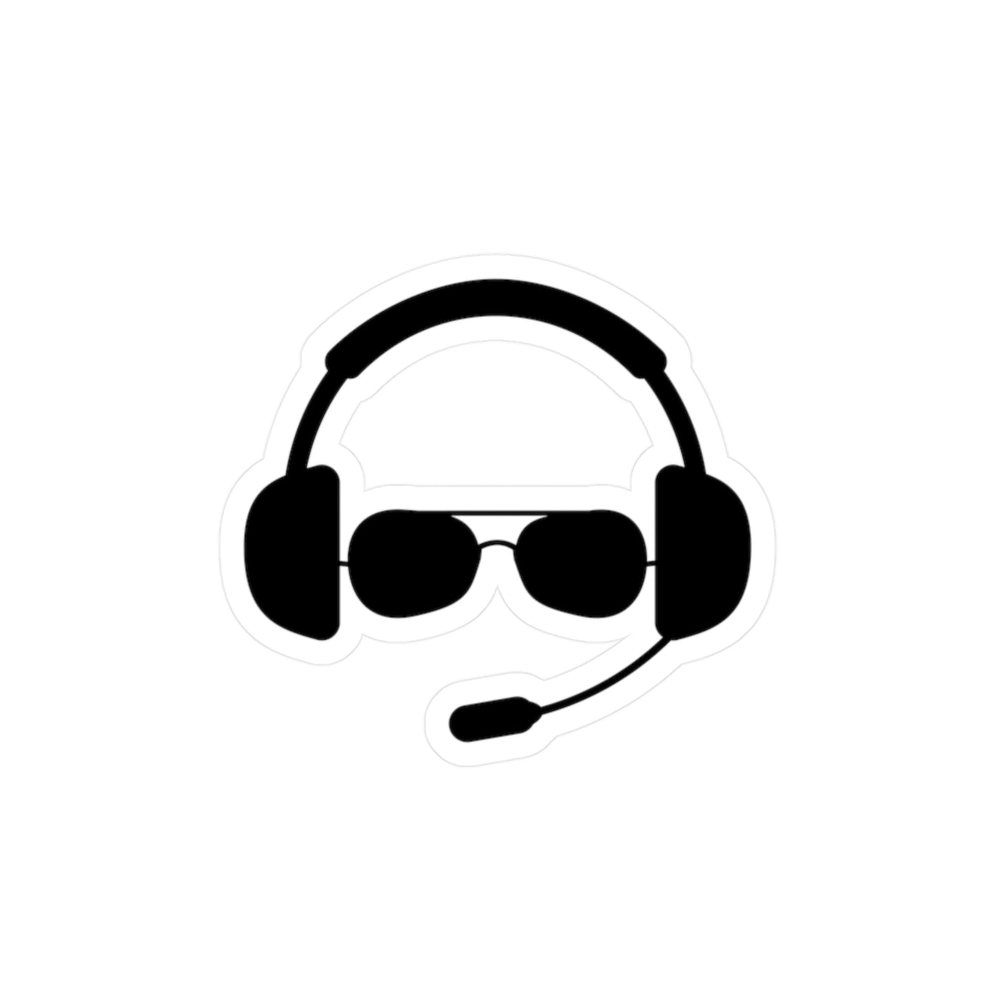 Pilot Headset and Sunglasses Sticker