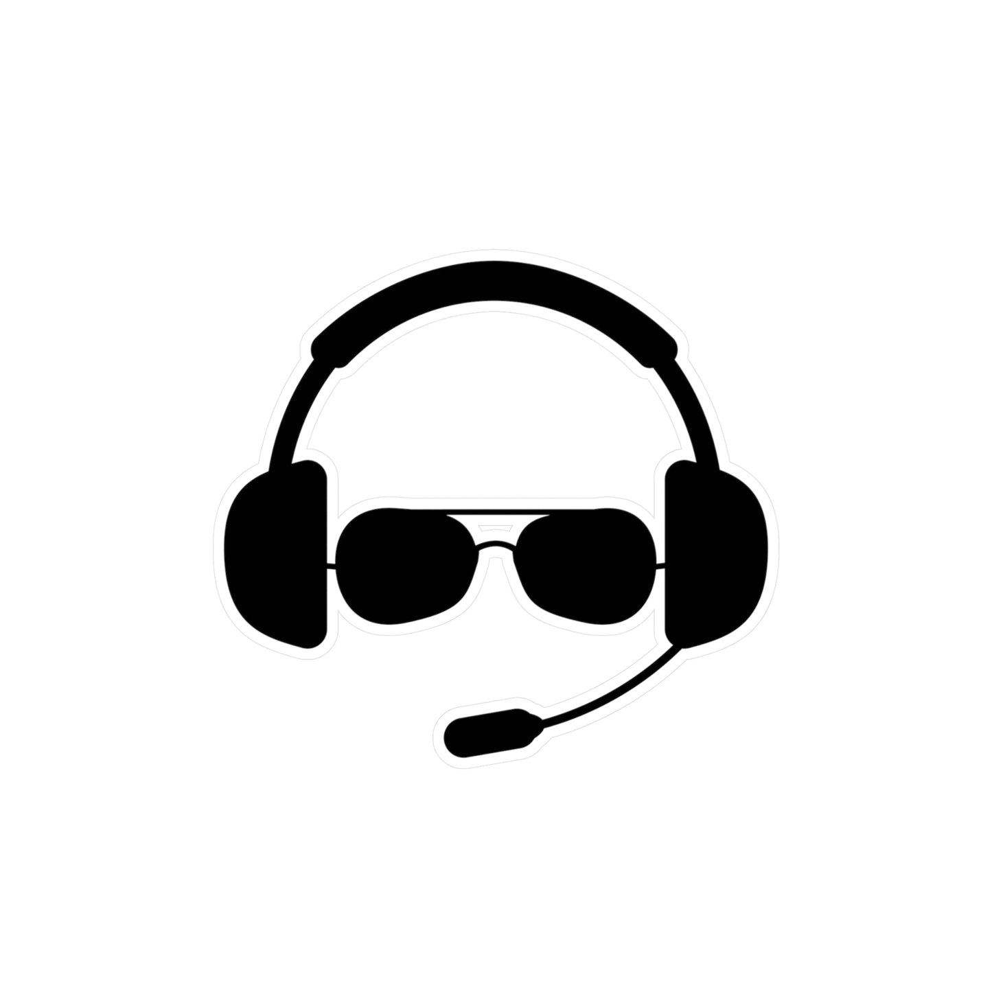 Pilot Headset and Sunglasses Sticker