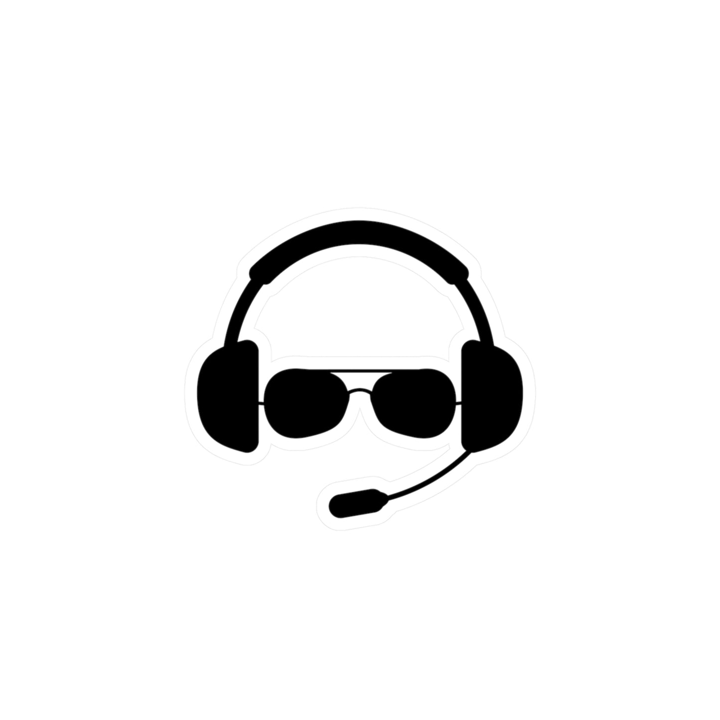 Pilot Headset and Sunglasses Sticker