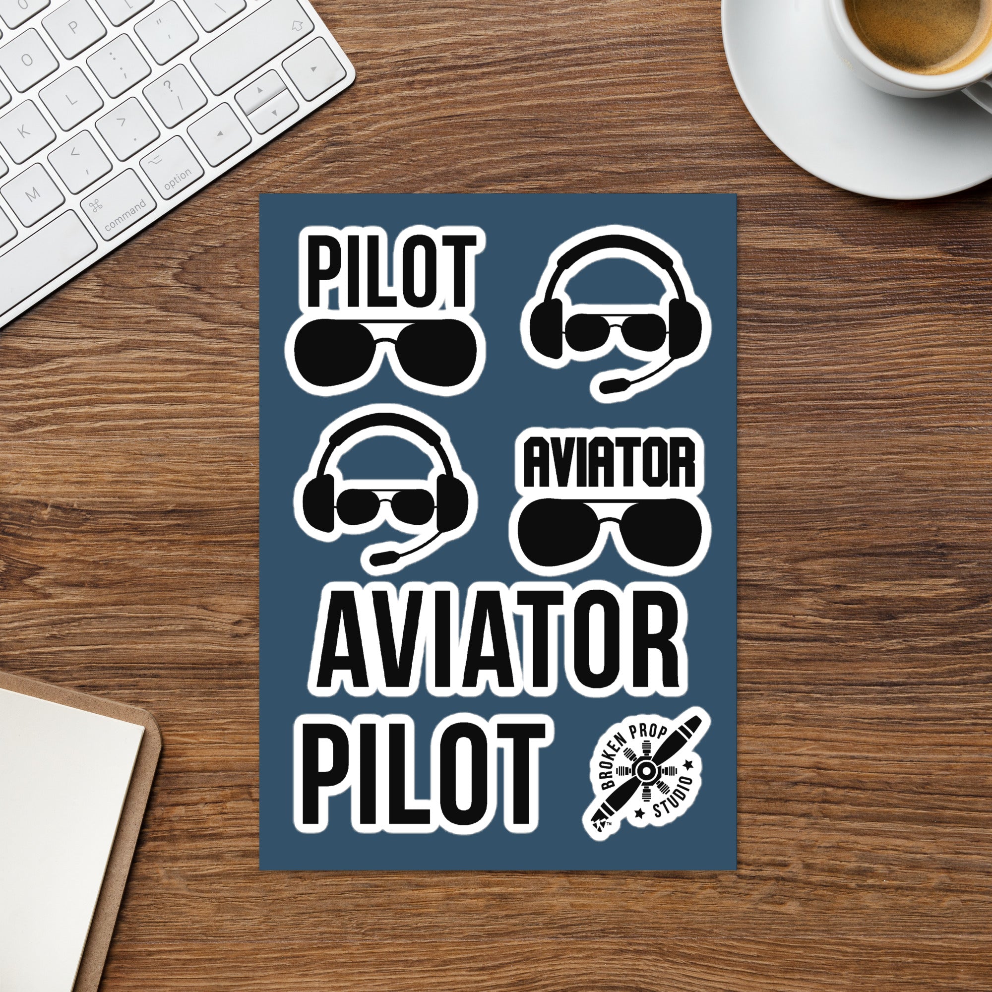 Aviator Text Sticker Pilot | Aviator | Sticker sheet – Broken Prop Studio